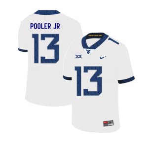 Men's West Virginia Mountaineers NCAA #13 Jeffery Pooler Jr. White Authentic Nike 2019 Stitched College Football Jersey KQ15K81SL